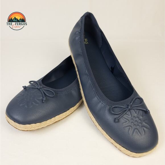 Frye and Co Willow Ballet Flat Set Of 2 Tan Navy Espadrilles Slip On Women Sz 10 - Picture 12 of 16